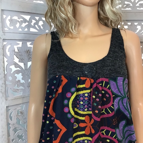 Boho Sleeveless Sweater Tunic Top Medium - Picture 2 of 5